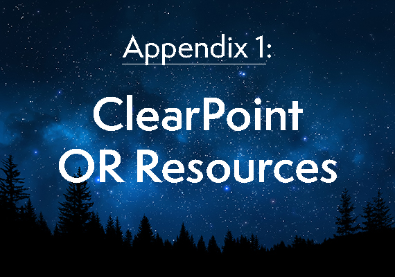 Appendix 1: OR Resources